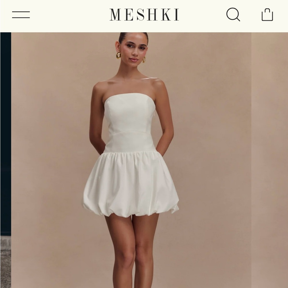 Meshki White Clementina Strapless Dress